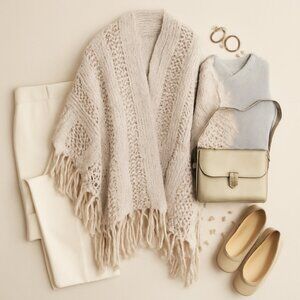 Maurices Open-Knit Shawl Wrap – Cottagecore & Coastal Grandma Vibes – One Size